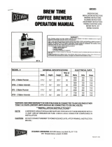 Cecilware BT2A 2 Station Pourover - Brew Time Coffee Brewers Operating instructions