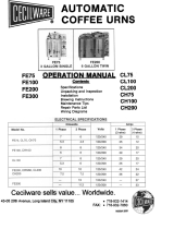 Cecilware FE200 Operating instructions