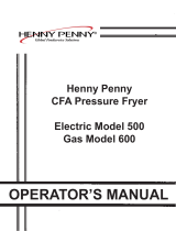 Henny Penny PRESSURE FRYERS 500 User manual