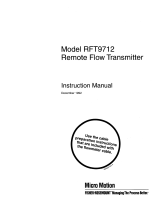 Micro Motion Remote Flow Transmitter - Model RFT9712 Owner's manual