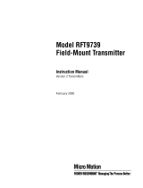 Micro Motion Field-Mount Transmitter - Model RFT9739 Owner's manual