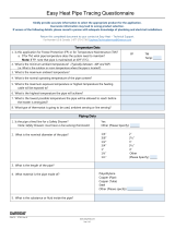 EasyHeat Pipe Tracing Questionnaire, TSHCH-PT01 User guide