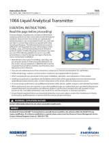 Rosemount 1066 Liquid Analytical Transmitter Owner's manual