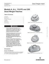 Enardo Models A, A-L, 110-PO and 200 Dead Weight Hatches Owner's manual