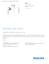 Philips SHE3205 In-Ear Headphones User manual