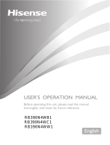 Hisense RB390N4WC1 NF FFREEZER WTD SLV User manual