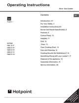 Hotpoint HAG51P Gas Cooker User manual