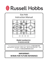 Russell HobbsRH60GH403B Cast Iron Support Gas Hob