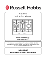 Russell HobbsR HOBBS SS 59CM 4 BURNER GAS HOB