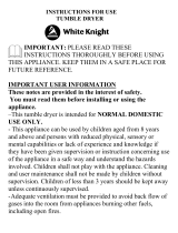 White Knight C43AW Owner's manual