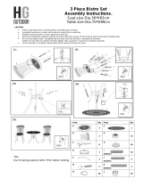 HG Outdoor Black 3 Piece Cast Aluminium Bistro Set User manual