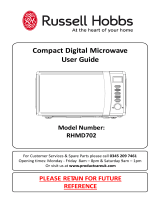 Russell Hobbs 700W Standard Microwave RHMD712 User manual