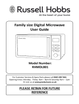 Russell Hobbs Luna 800W Standard Microwave RHMDL801G User manual