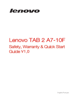 Mode d'Emploi pdf Lenovo Tab 2 A7-10 Operating instructions