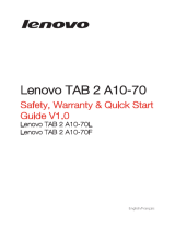 Mode d'Emploi pdf Lenovo Tab 2 A10-70 Operating instructions