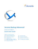 ACRONIS Backup Advanced 11.5 Quick start guide