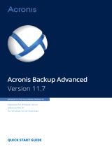 ACRONIS Backup Advanced 11.7 Quick start guide