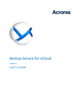 ACRONIS Backup Advanced for vCloud User guide