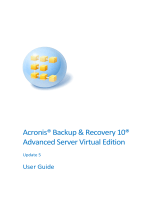 ACRONIS Backup & Recovery Advanced Server Virtual Edition 10.0 User guide