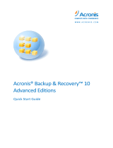 ACRONIS Backup & Recovery 10 Advanced Workstation Quick start guide
