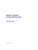 ACRONIS Recovery Microsoft Exchange Quick start guide