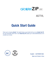 Alcatel OneTouch Zip LTE A577VL TracFone Quick start guide