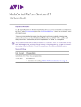Avid MediaCentral MediaCentral Platform Services 2.7 User guide