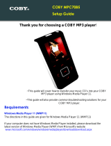 Coby MP-C7085 - 1 GB Digital Player User manual