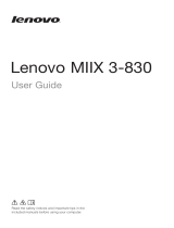 Lenovo Miix 3-830 User manual