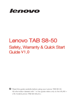 Lenovo S8 Series User Tab S8-50 Quick start guide