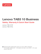 Lenovo Tab Series User TB3-X70L Quick start guide