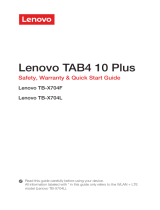 Lenovo Tab 4 10 Plus Quick start guide