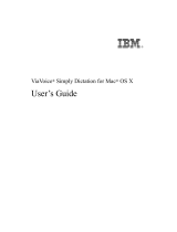 IBM ViaVoice Simply Dictation for Mac OS X User manual