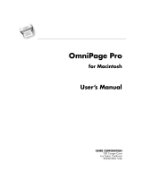 Nuance OmniPage Pro 8.0 Macintosh User manual