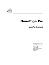 Nuance OmniPage Pro 8.0 Windows 95 User manual