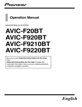 Pioneer AVIC F9220 BT User manual