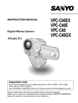 Sanyo Xacti VPC-C40 Digital Movie User manual