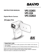 Sanyo VPC-CG9 - Xacti Camcorder - 9.1 MP User manual