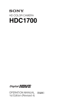 Sony HDC-1700 Series User manual