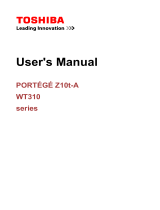 Toshiba WT310 - Portege Z10T-A Owner's manual