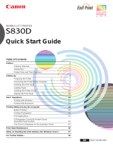 Canon S830D Quick start guide
