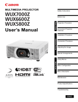 Canon REALiS LCOS WUX5800Z Pro AV User manual