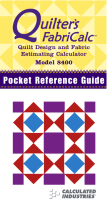 Calculated Industries Quilter's FabriCalc 8400 User guide
