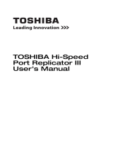 Toshiba PA5116U-1PRP High Speed Port Replicator III User manual