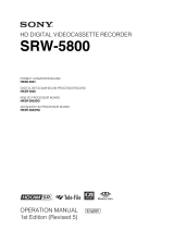 Sony HDCAM-SR SRW5800 Operating instructions