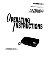 Panasonic kxf 2700 Owner's manual