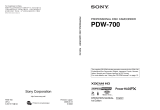 Sony XDCAM PDW-700 Operating instructions