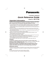 Panasonic KX-T7735 - 3 Line Backlit Display Speakerphone Quick Reference Manual