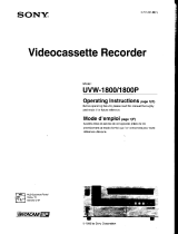 Sony UVW-1800P Operating Instructions Manual