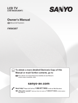 Sanyo FW50C85T Owner's manual